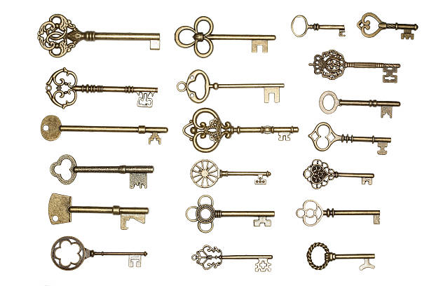 istock Golden keys isolated on white 516041715