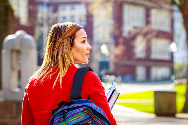 Young Woman and College Student stock photo