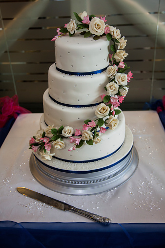 Wedding Cake With Sugar Flowers