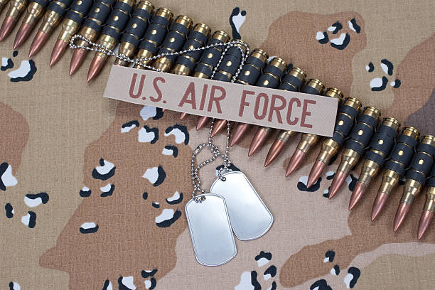 força aérea americana conceito de camuflagem uniforme - semper fidelis imagens e fotografias de stock