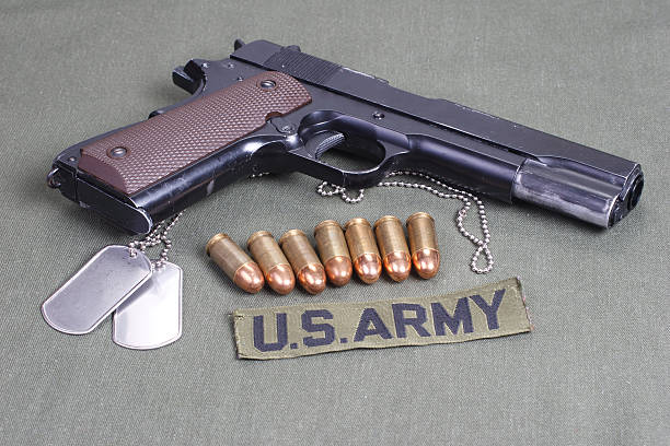 istock background with colt government m1911 516042603