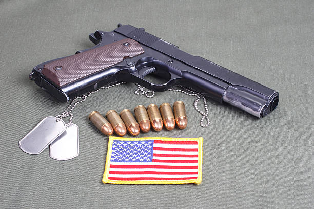 istock background with colt government m1911 516042643