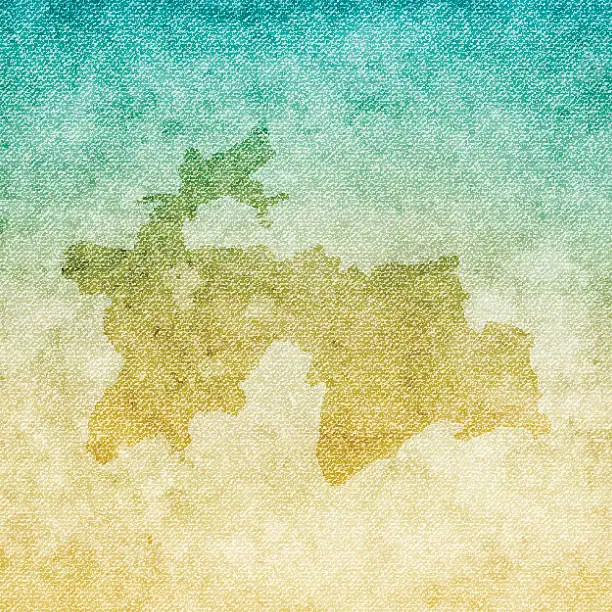 Vector illustration of Tajikistan Map on grunge Canvas Background