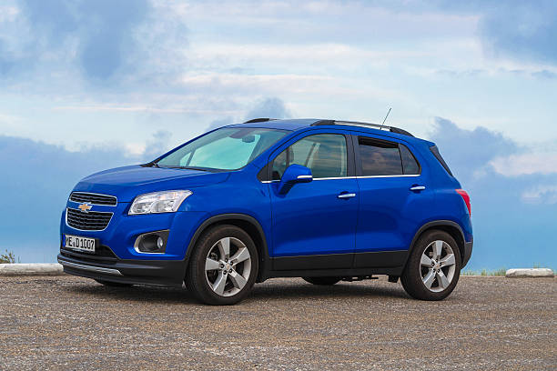 Chevrolet Trax in the dunes. stock photo