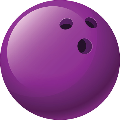 Vector illustration. Purple bowling ball isolated on a white background