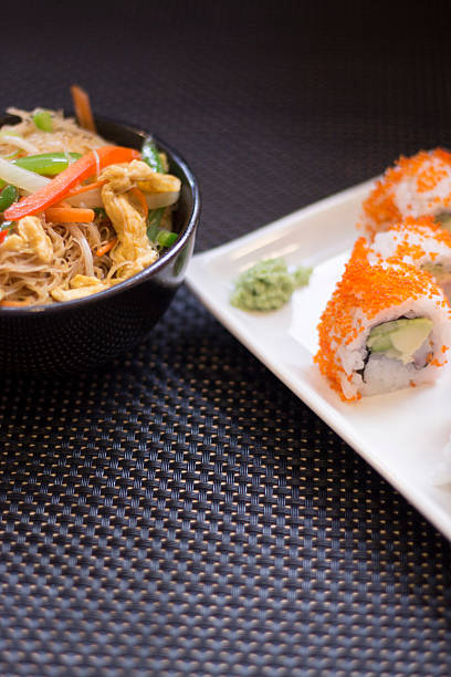istock Japanese restaurant salmon sushi 516046484