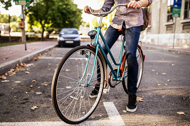 istock Bicycle and man's leg. No facial recognition 516047234