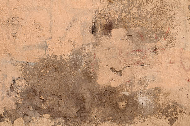 istock Texture of wall covered yellow stucco relief 516060715