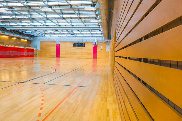 istock Red Sports Hall with Metal Roof 516061007