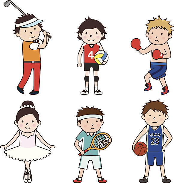 ilustraciones, imágenes clip art, dibujos animados e iconos de stock de varios work_05 (いろんな仕事05) - amateur tennis