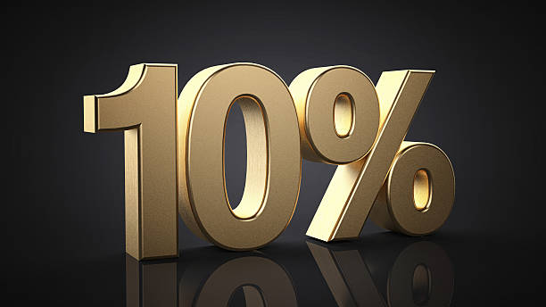 istock 10%. Realistic gold percent isolated 516066110