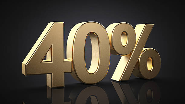 istock 40%. Realistic gold percent isolated 516066692