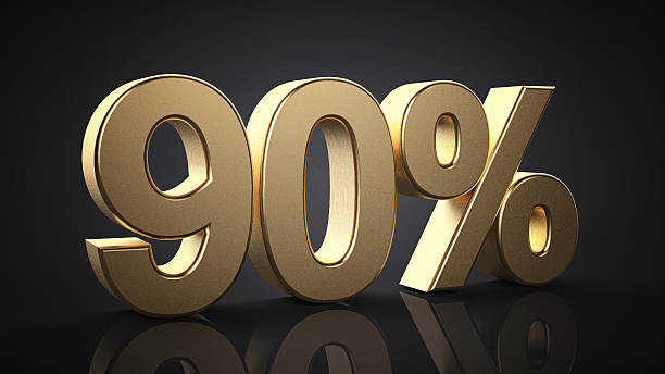 90%. Realistic gold percent isolated