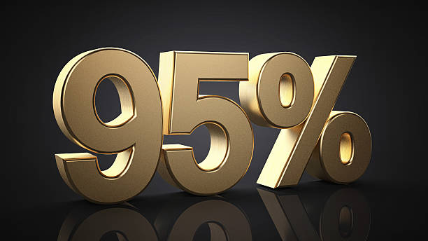 istock 95%. Realistic gold percent isolated 516067780