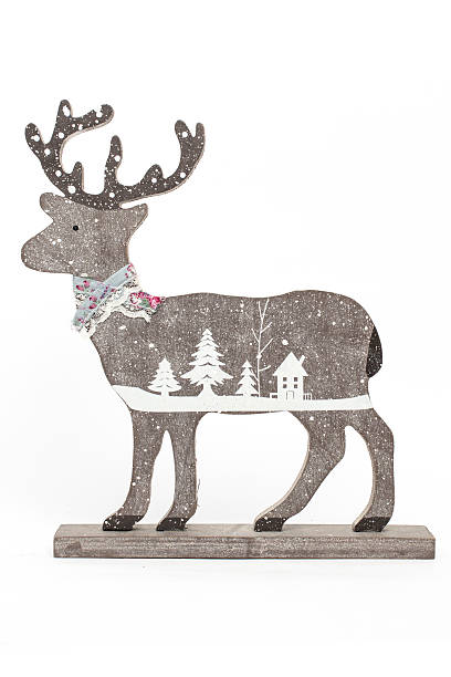 istock Christmas deer statuette isolated on white 516068846