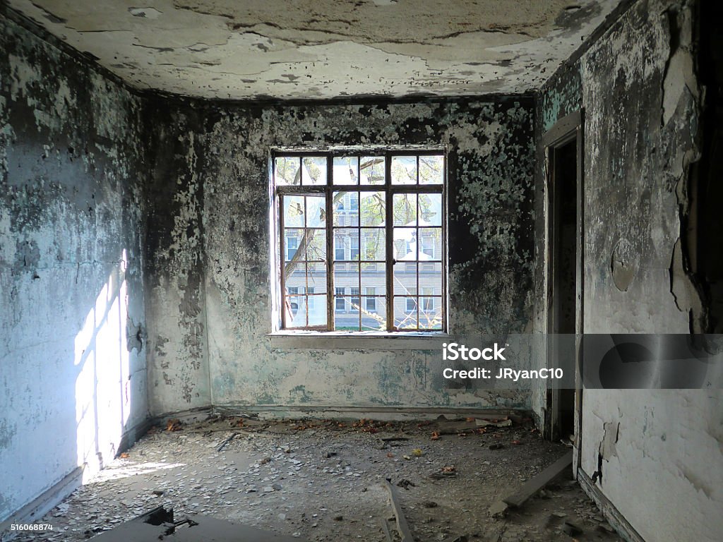 Desolate Window Empty Desolate Room With Centered Window Inside Abandoned Building ...
