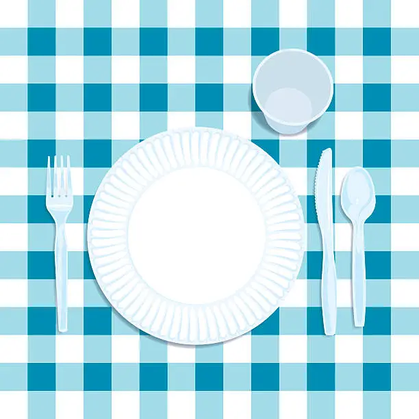 Vector illustration of Picnic Place Setting Background