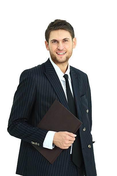 istock Happy businessman standing looking at camera 516071072