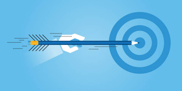 istock Flat line design website banner of achieving education goals 516072214