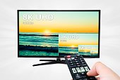 TV ultra HD. 8K television resolution technology