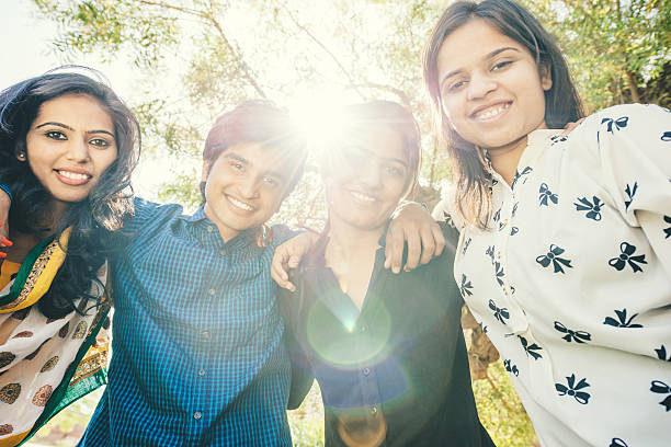 istock Group of happy young indian people 516075082