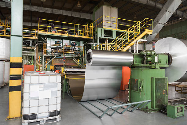 istock Rolls of aluminium metal in processing plant 516075366