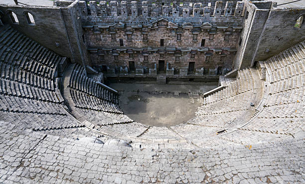 аспендос древней театр в миниатюре - architecture anatolia ancient civilization ancient greece стоковые фото и изображения