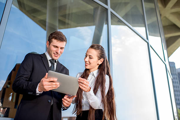 istock Young Business couple outdoors. 516077205