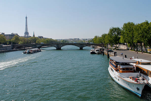 rio sena, paris, frança - resorte imagens e fotografias de stock
