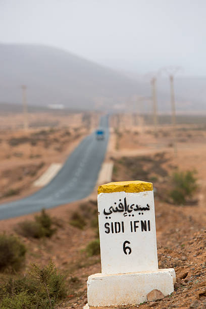 istock Famous white and yellow road sign, Morocco 516078325