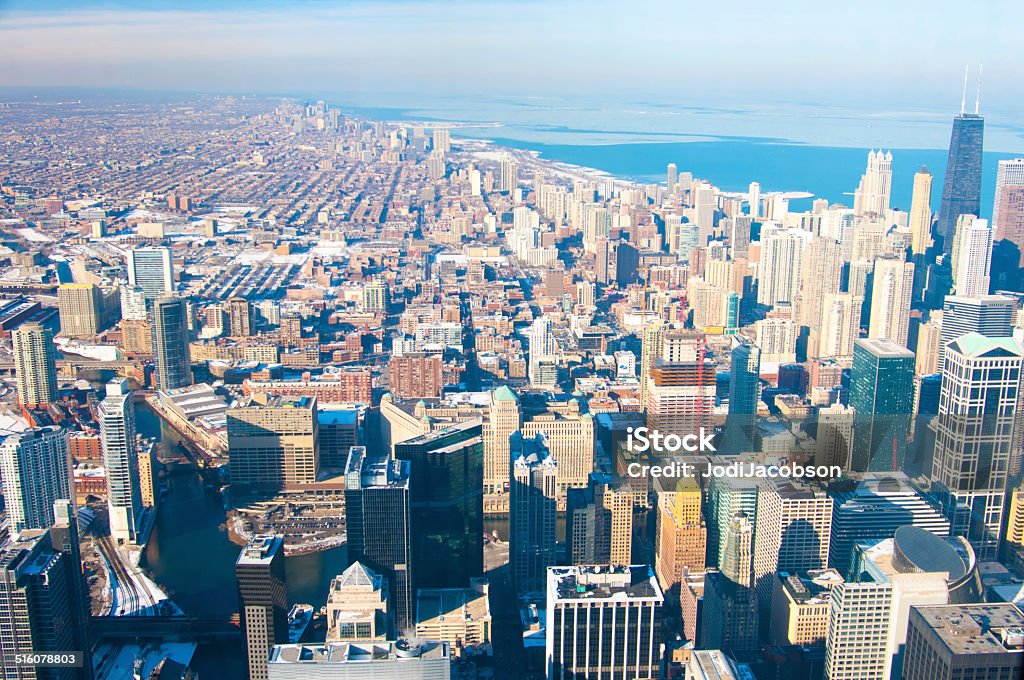 Aerial view of Chicago, Illinois An aerial view of Chicago, Illinois.  rr Aerial View Stock Photo