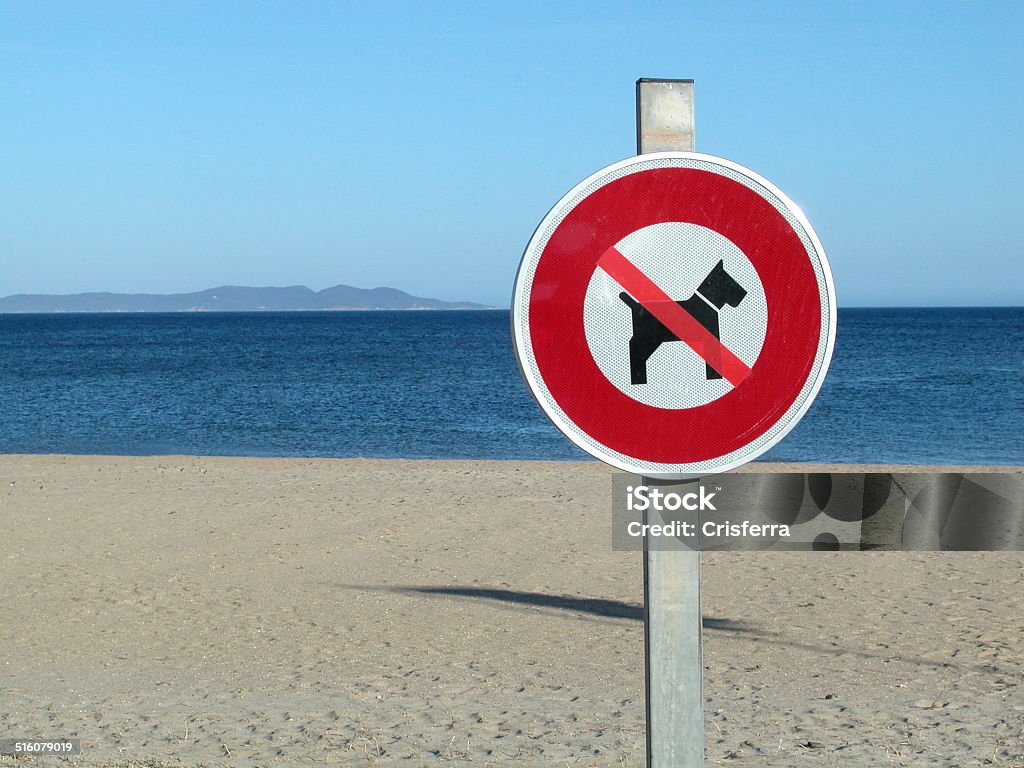 Nessun segno di Cane sulla spiaggia - Foto stock royalty-free di Cane