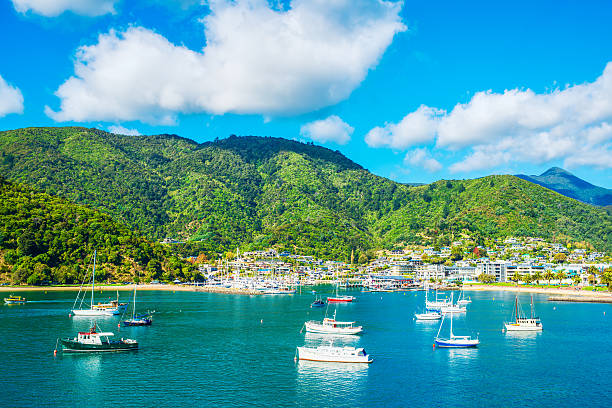 Picton Harbour Picton Harbour, New Zealand. picton new zealand stock pictures, royalty-free photos & images