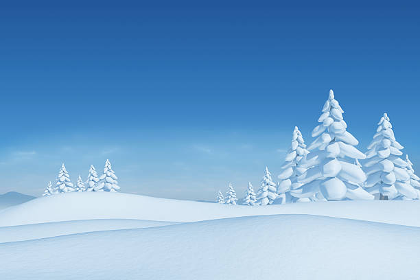 istock Snowy landscape with fir trees 516082157