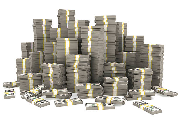 istock Stack of 100 dollars USA on white background. 516083195