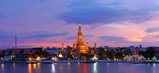 istock Twilight time of Wat Arun across ChaoPhraya River during sunset 516084537