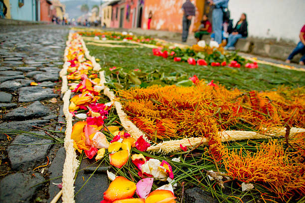 beautiful Handmade Easter carpet in antigua guatemala