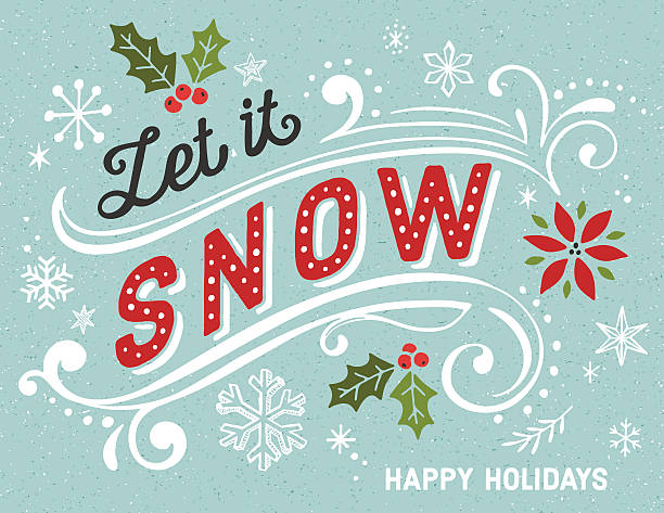 ilustraciones, imágenes clip art, dibujos animados e iconos de stock de retro tarjeta de navidad dibujo a mano - winter