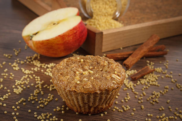 istock Fresh muffin with millet groats, cinnamon and apple 516112532