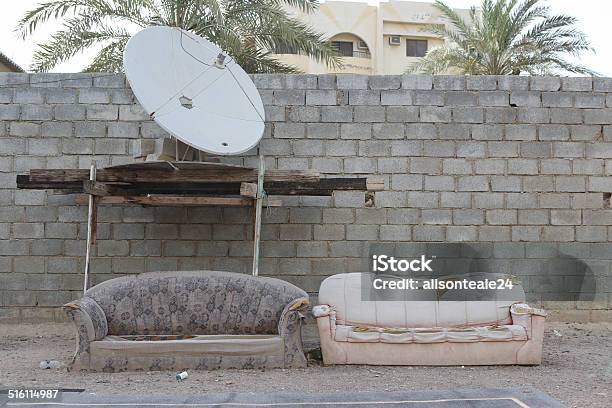 Worn Sofas On A Sports Court Dibba United Arab Emirates Stock Photo - Download Image Now