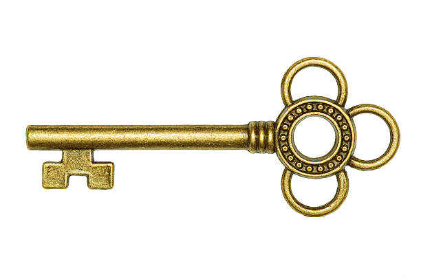 istock Golden key isolated on white 516115881