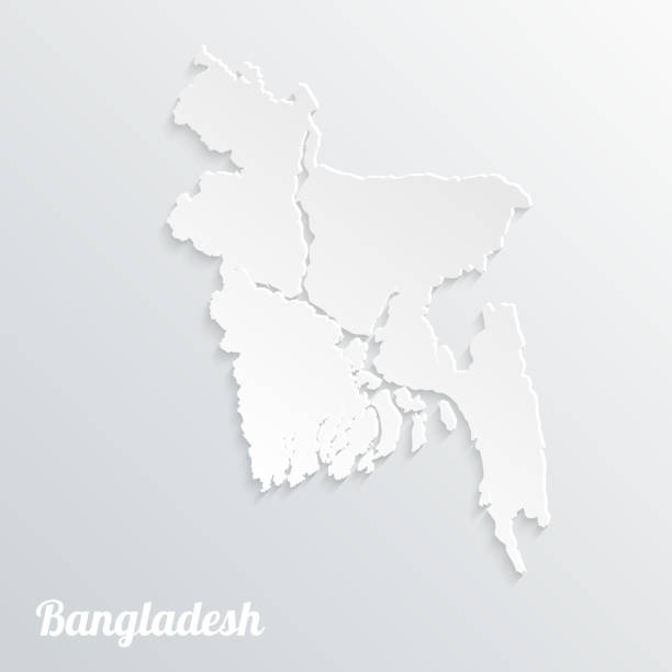 istock Abstract icon map of  Bangladesh on a gray background 516132924