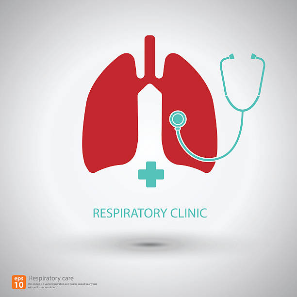respiratory care respiratory care icon vector with shadow, medical sign person oxygen tank stock illustrations