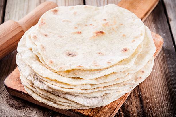 istock Stack of homemade wheat tortillas 516138532
