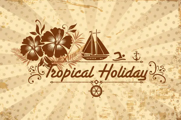 Vector illustration of old holiday label