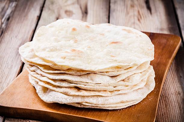 istock Stack of homemade wheat tortillas 516138978