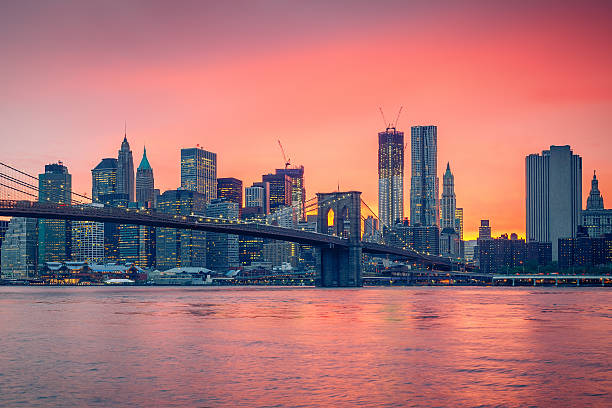 istock Brooklyn bridge and Manhattan at dusk 516140679