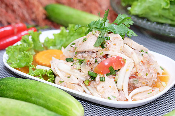 istock Pork and seafood spicy Salad 516140738