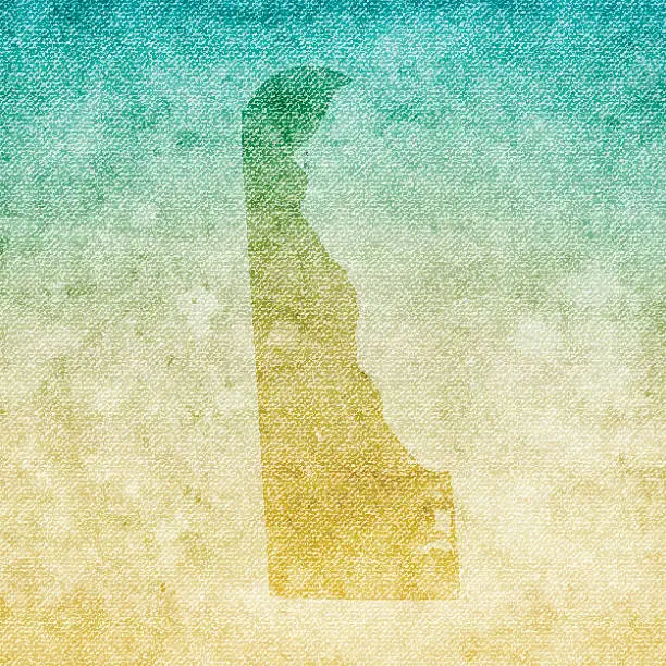 Vector illustration of Delaware Map on grunge Canvas Background