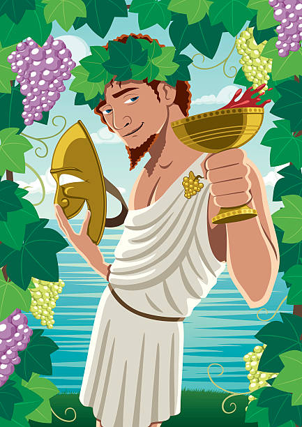 ilustrações, clipart, desenhos animados e ícones de dionísio - classical greek greece roman god god